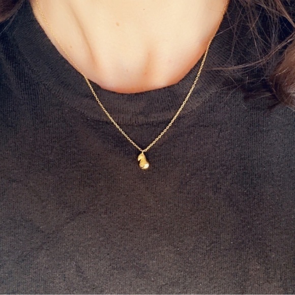 14k Gold Vermeil Pear Necklace - Picture 9 of 9